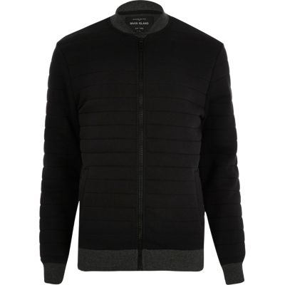 Black quilted bomber jacket